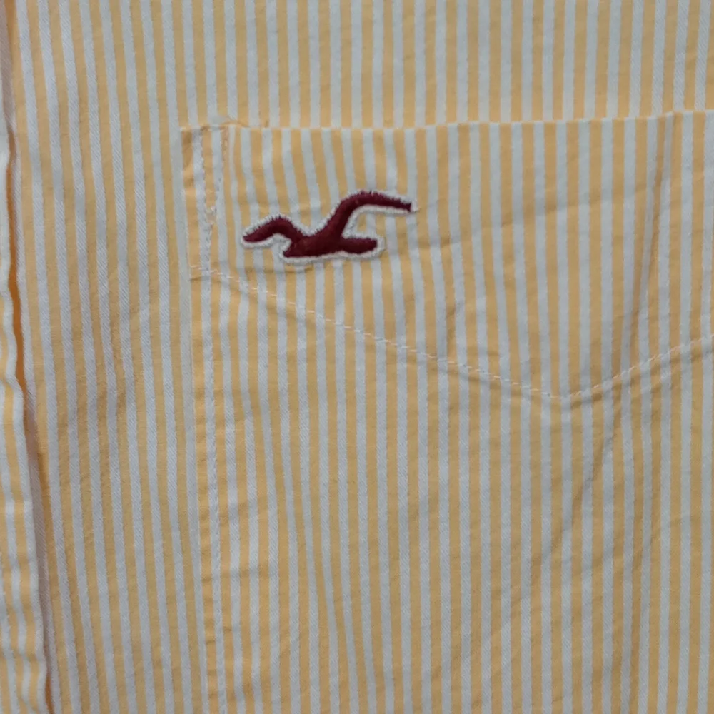 Hollister Men's Yellow Striped Button-Down‎ Shirt - Picture 2 of 4
